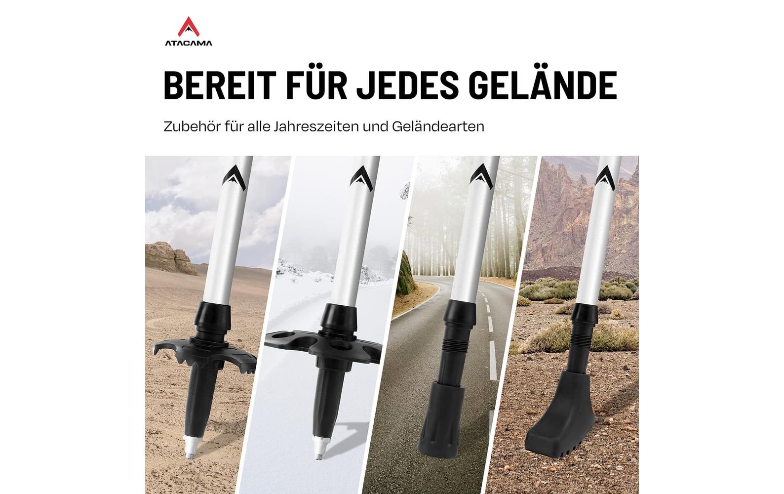 Atacama Teleskop Wanderstöcke, Flip Lock 110-135 cm