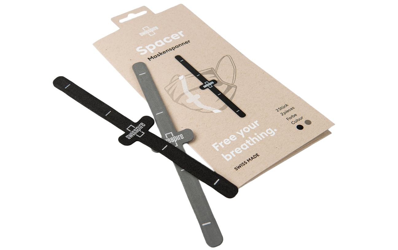 SWISSPIRE Maskenband Spacer Schwarz & Grau, 2 Stück