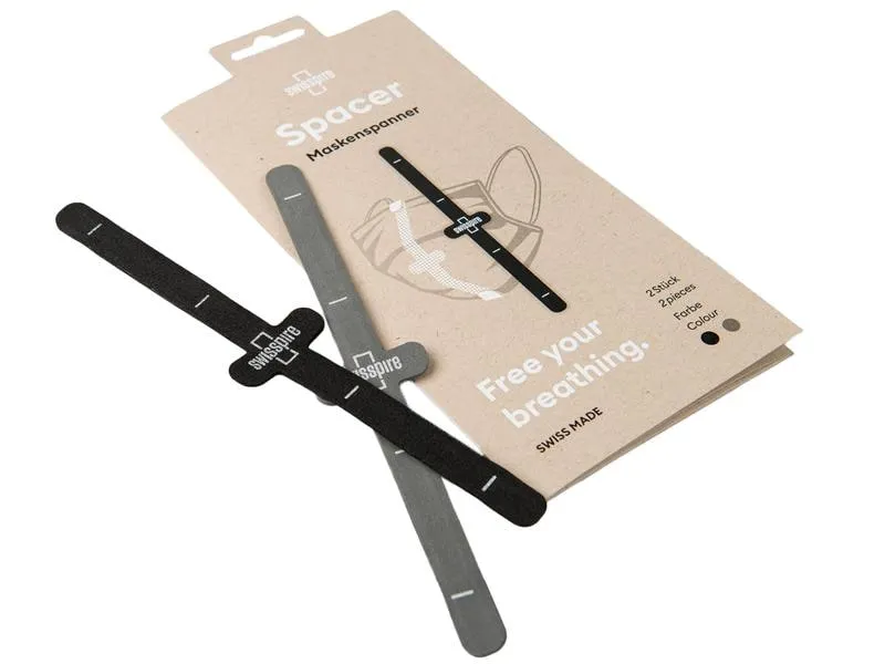 SWISSPIRE Maskenband Spacer Schwarz & Grau, 2 Stück