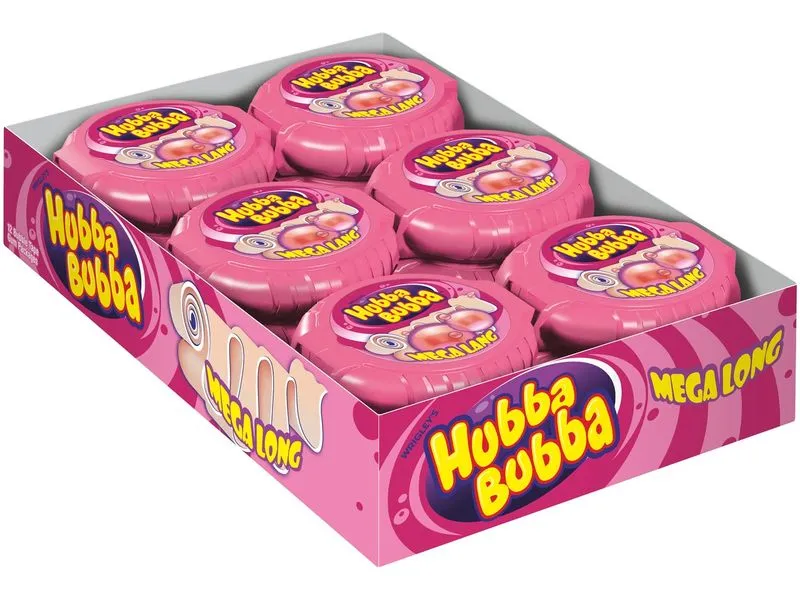 Hubba Bubba Kaugummi Rolle Mega Lang Fancy Fruit 12 x 56 g Hubba Bubba Kaugummi Rolle Mega Lang Fancy Fruit 12 x 56 g