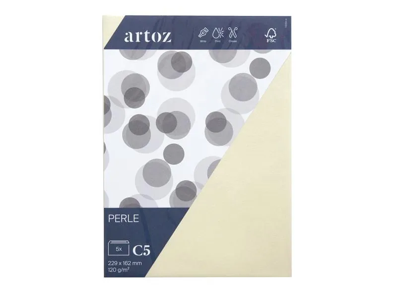 Artoz Couvert Perle C5, 5 Stück, Ivory