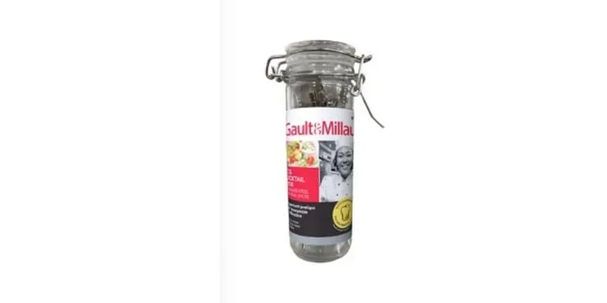 Gault Millau Glas mit Cocktailspiessen 10 Stück, Silber Gault Millau Glas mit Cocktailspiessen 10 Stück, Silber