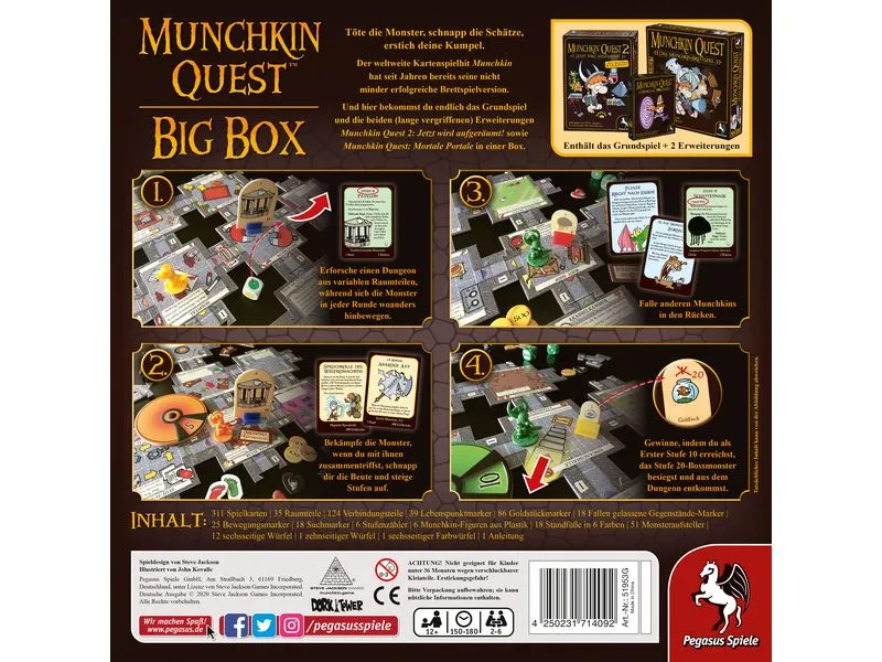 Pegasus Spiele Expertenspiel Munchkin Quest Big Box -DE-