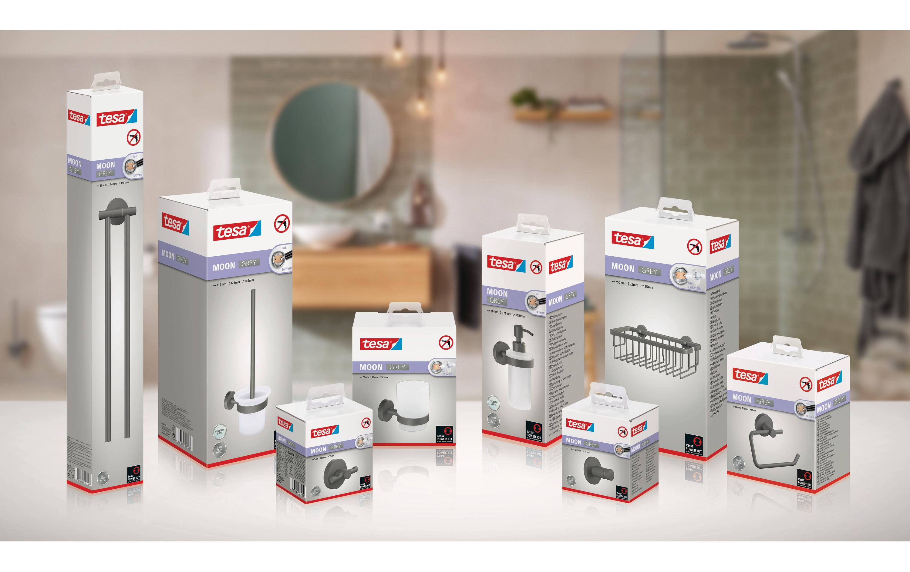 tesa Wandseifenspender Moon Grey 200 ml, Grau