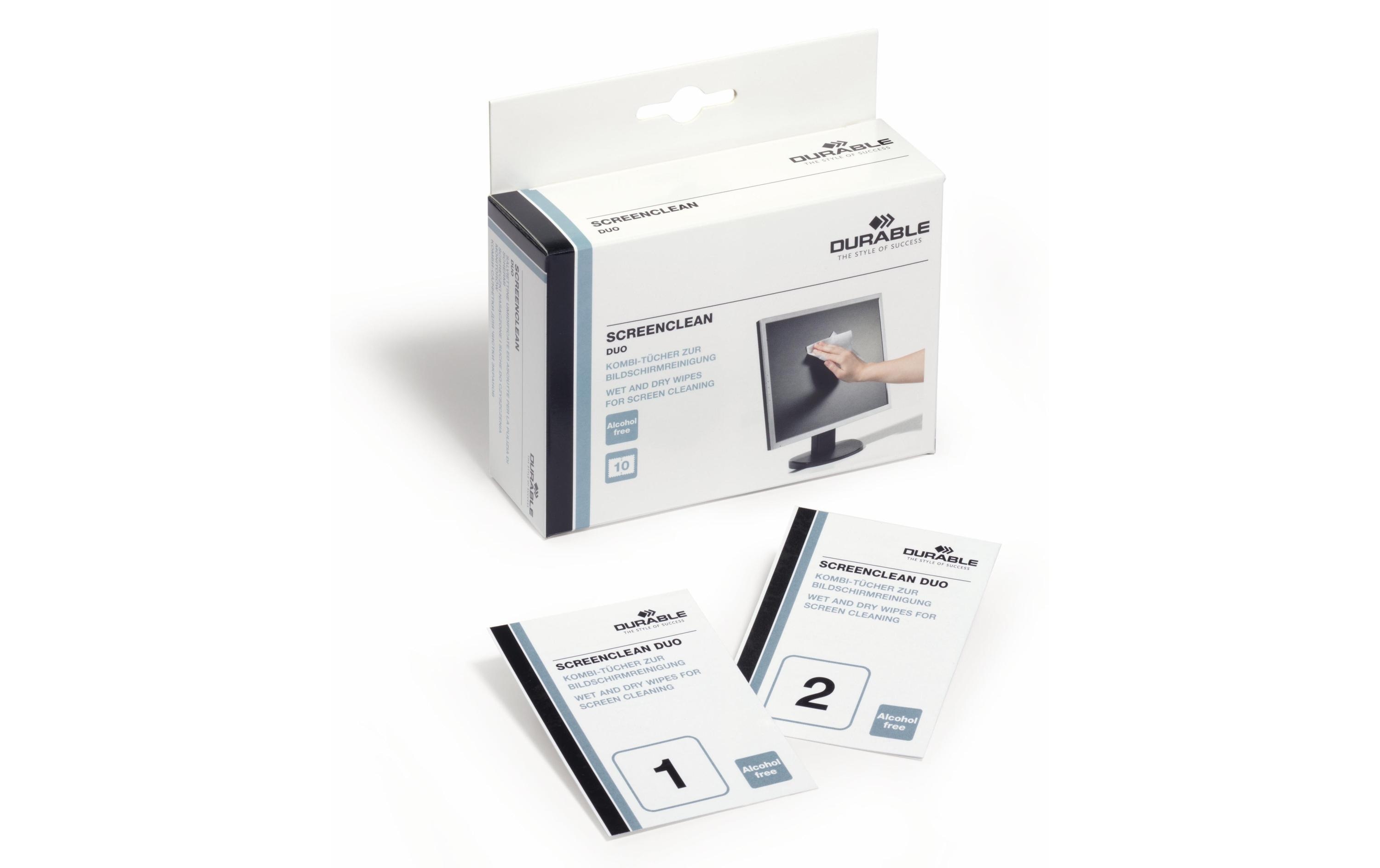 DURABLE Reinigungstücher Screenclean duo 10 Stück DURABLE Reinigungstücher Screenclean duo 10 Stück