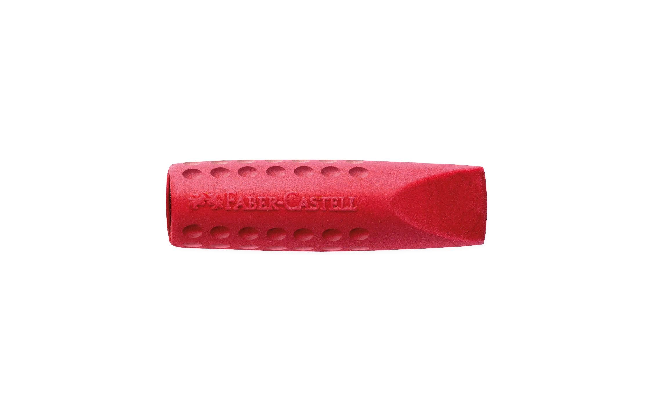 Faber-Castell Radiergummi Grip Cap 24 Stück, Blau und Rot