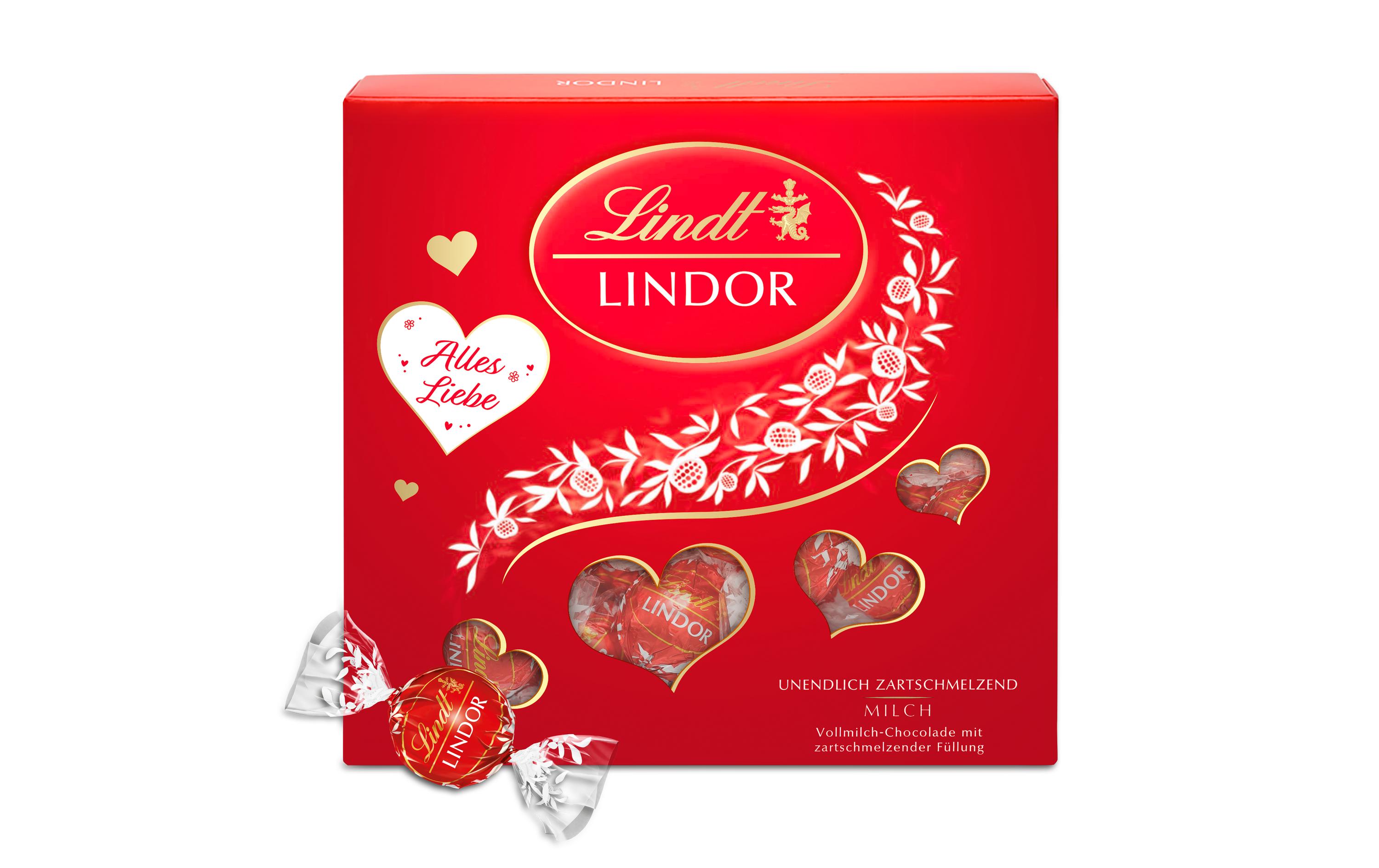 Lindt Pralinen Lindor Milch Geschenkbox Alles Liebe 187 g