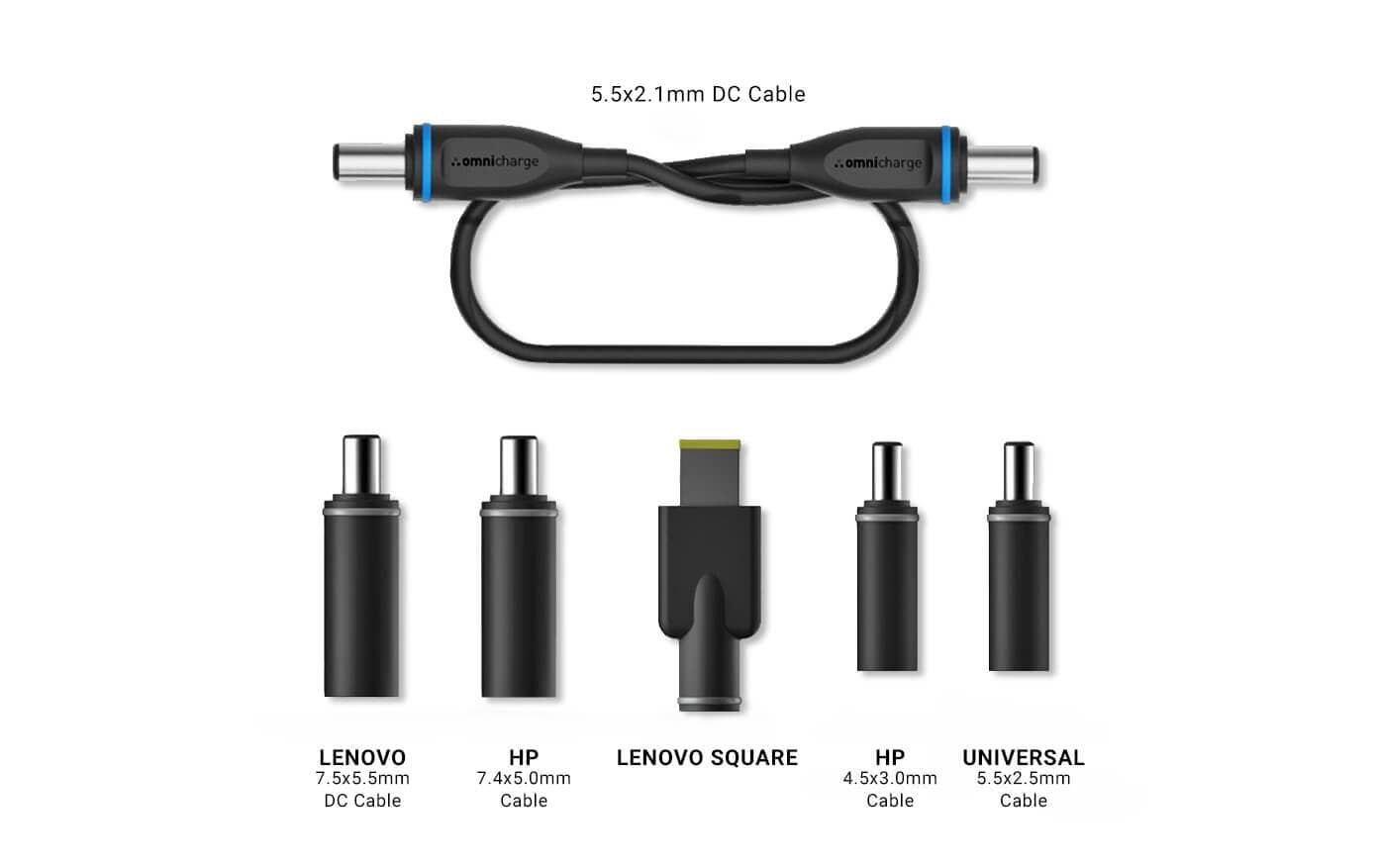 omnicharge Kabel Laptop, DC-Kabel + PC-Tipp-Set