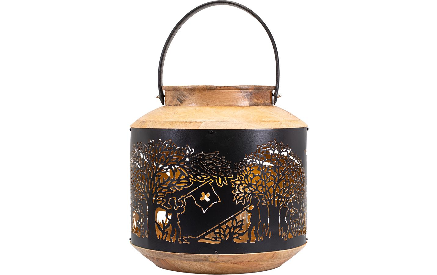 Kadastar Laterne Bergchilbi 37 cm, Braun/Schwarz