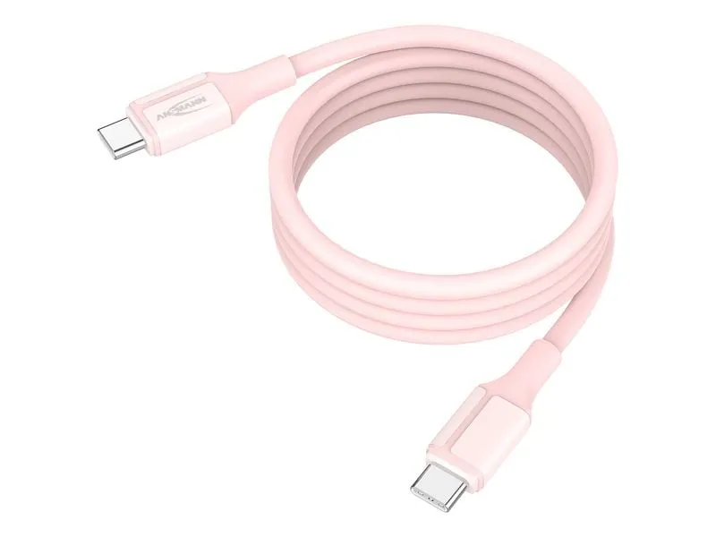 Ansmann Magnetisches Silikonkabel USB-C auf USB-C, 120 cm rose