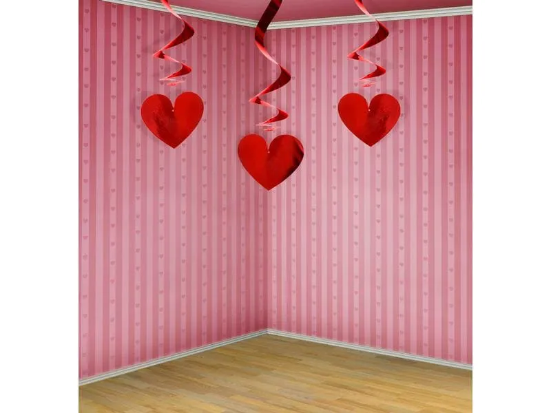 Partydeco Girlande Swirls Herzen 0.6 m, Rot Partydeco Girlande Swirls Herzen 0.6 m, Rot
