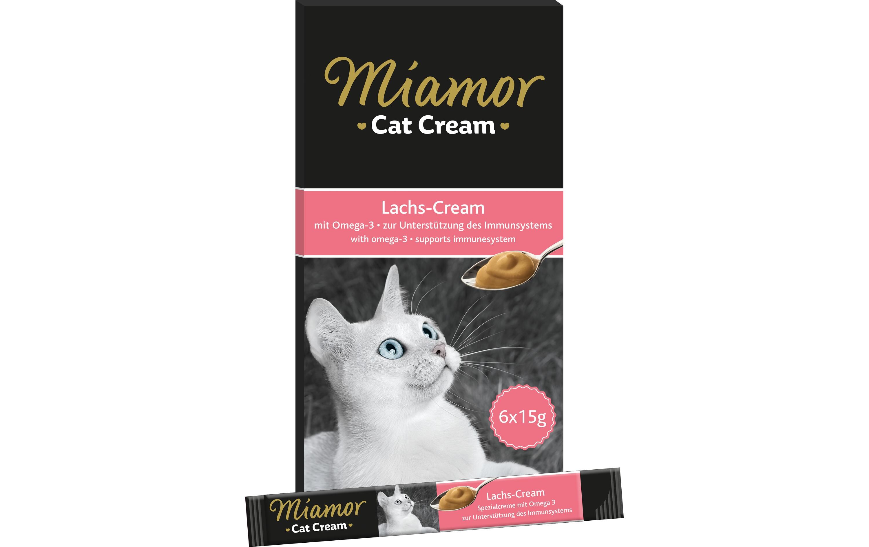 Miamor Katzen-Snack Lachs-Cream, 6 x 15 g