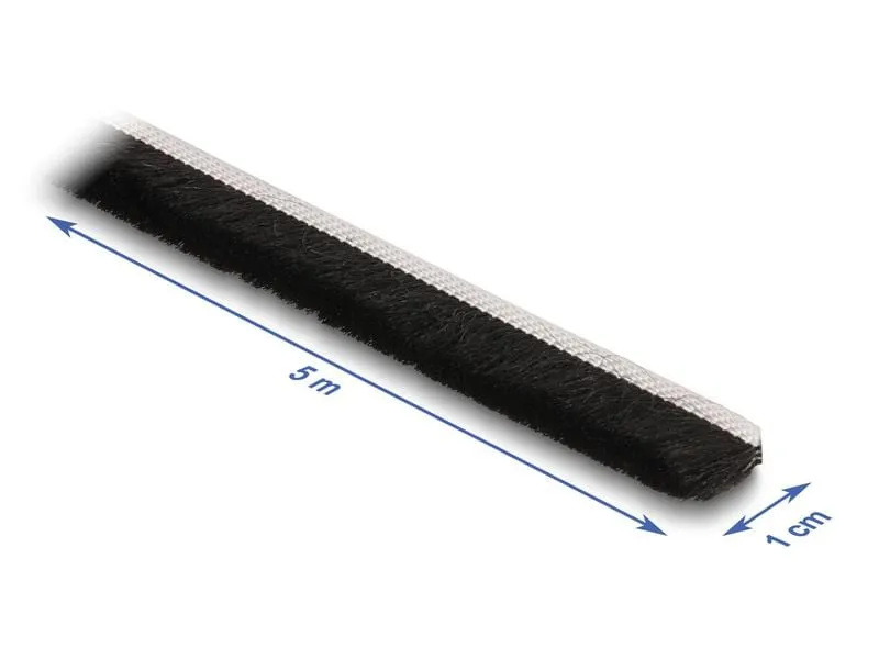 Delock Bürstenstreifen selbstklebend schwarz, 10mm - 5m Delock Bürstenstreifen selbstklebend schwarz, 10mm - 5m