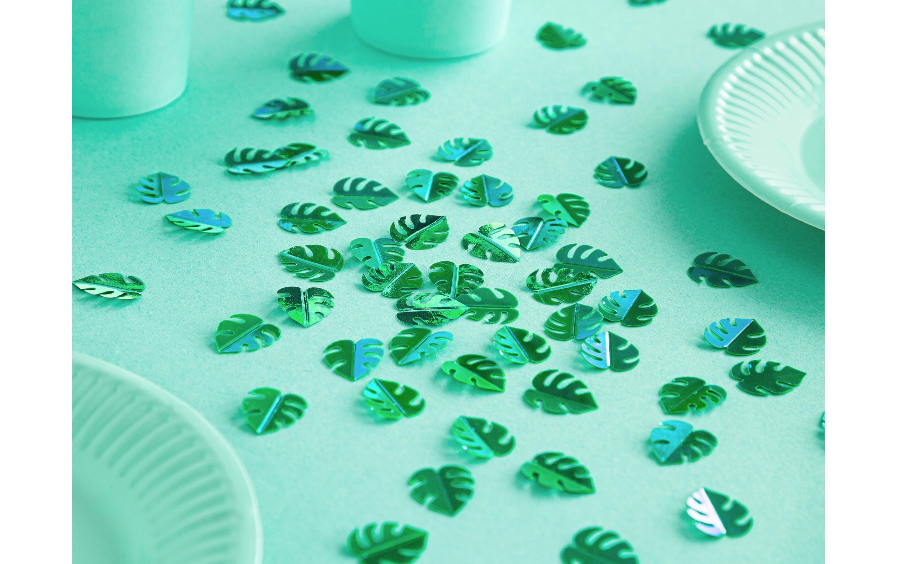 Partydeco Streudeko Aloha Blätter 15 g, Grün