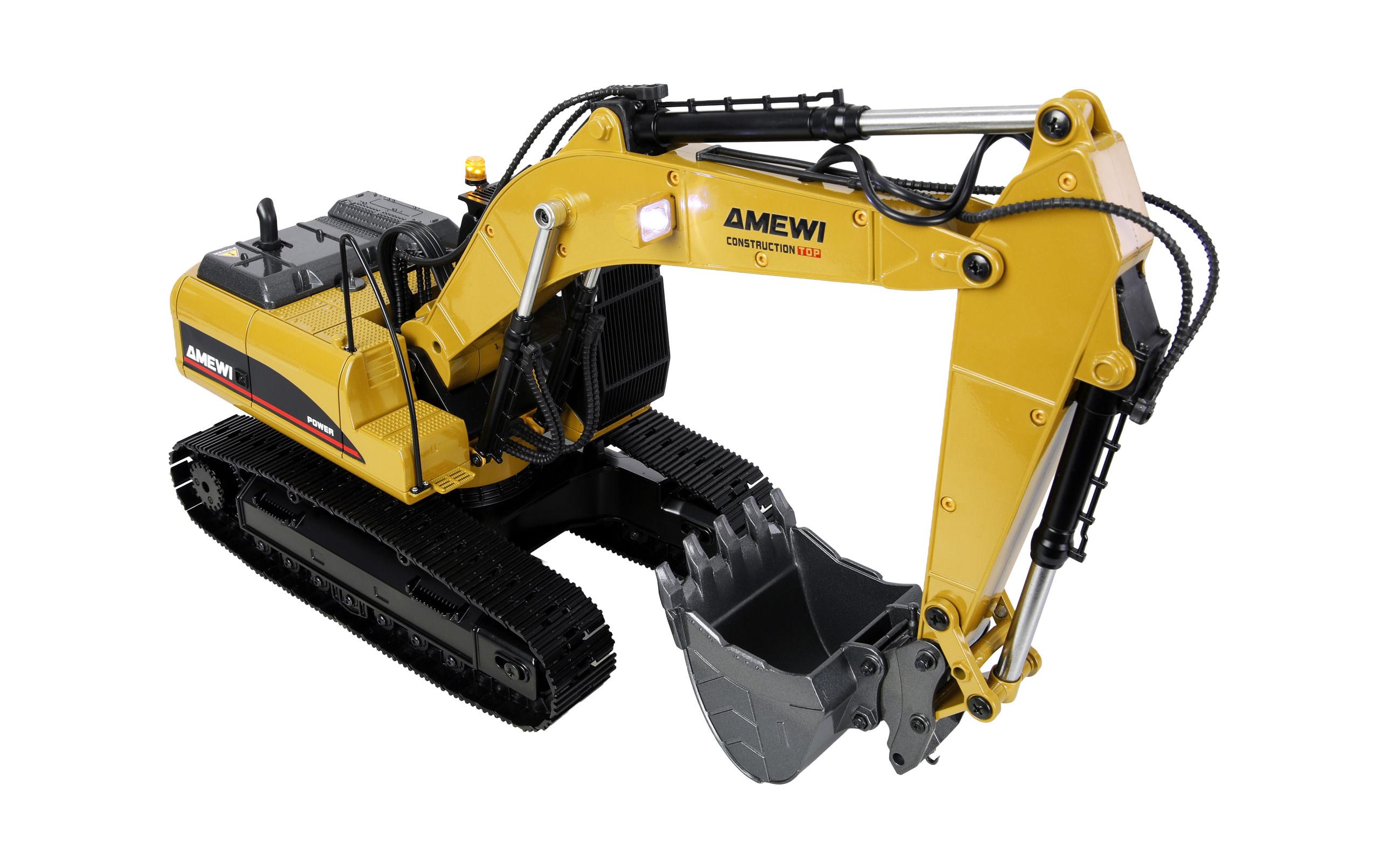 Amewi Kettenbagger G705E Vollmetall 1:14 Gelb