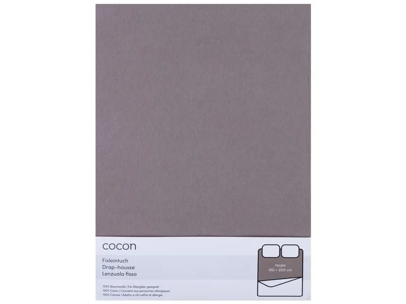 COCON Fixleintuch Jersey 180-200 x 200 cm, Taupe COCON Fixleintuch Jersey 180-200 x 200 cm, Taupe