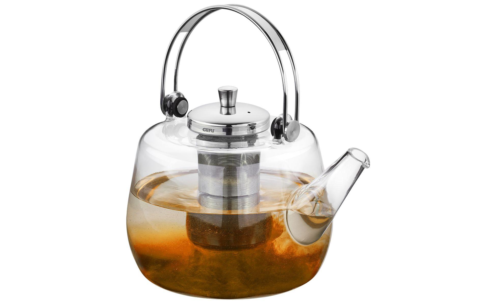GEFU Teekanne Infusa 1 l, Silber/Transparent