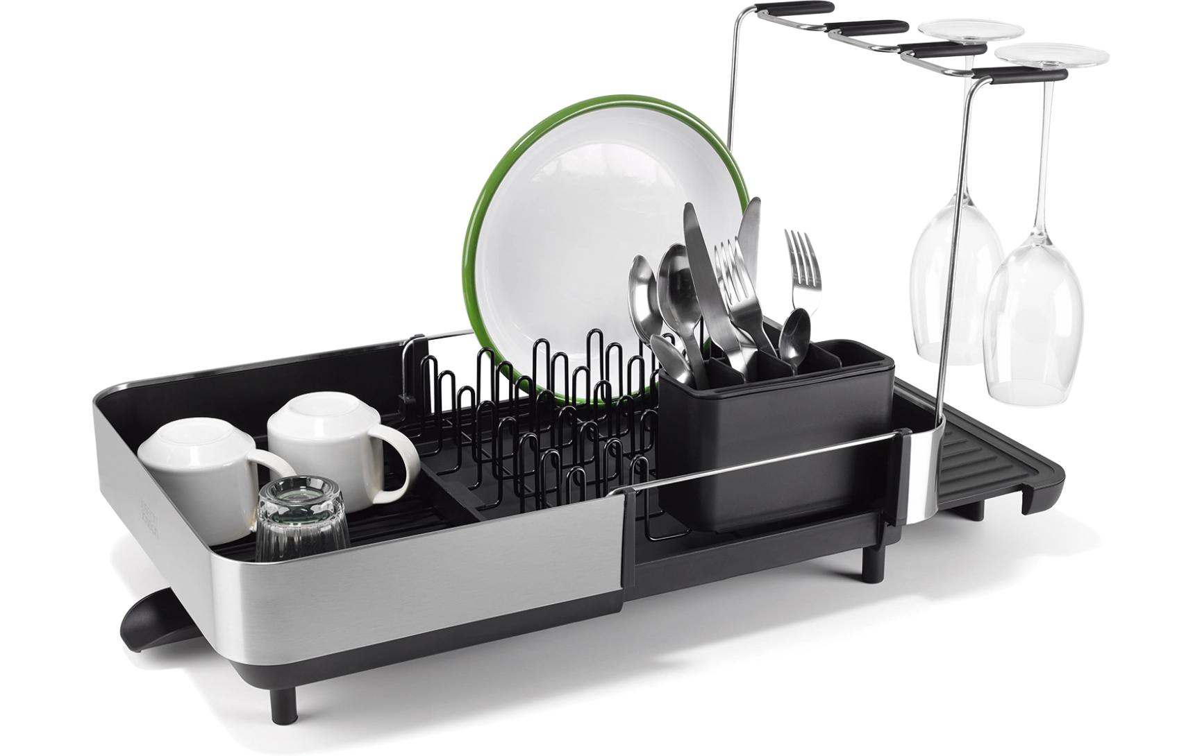 Joseph Joseph Extend Steel Plus Geschirrabtropfständer schwarz Schwarz