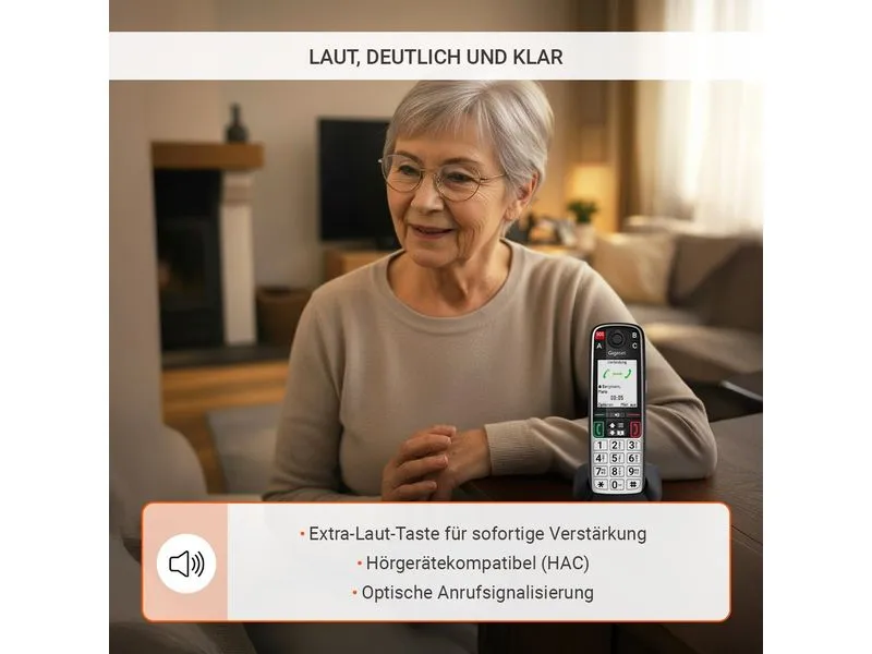 Gigaset Schnurlostelefon EASY 500A Schwarz mit Anrufbeantworter Gigaset Schnurlostelefon EASY 500A Schwarz mit Anrufbeantworter