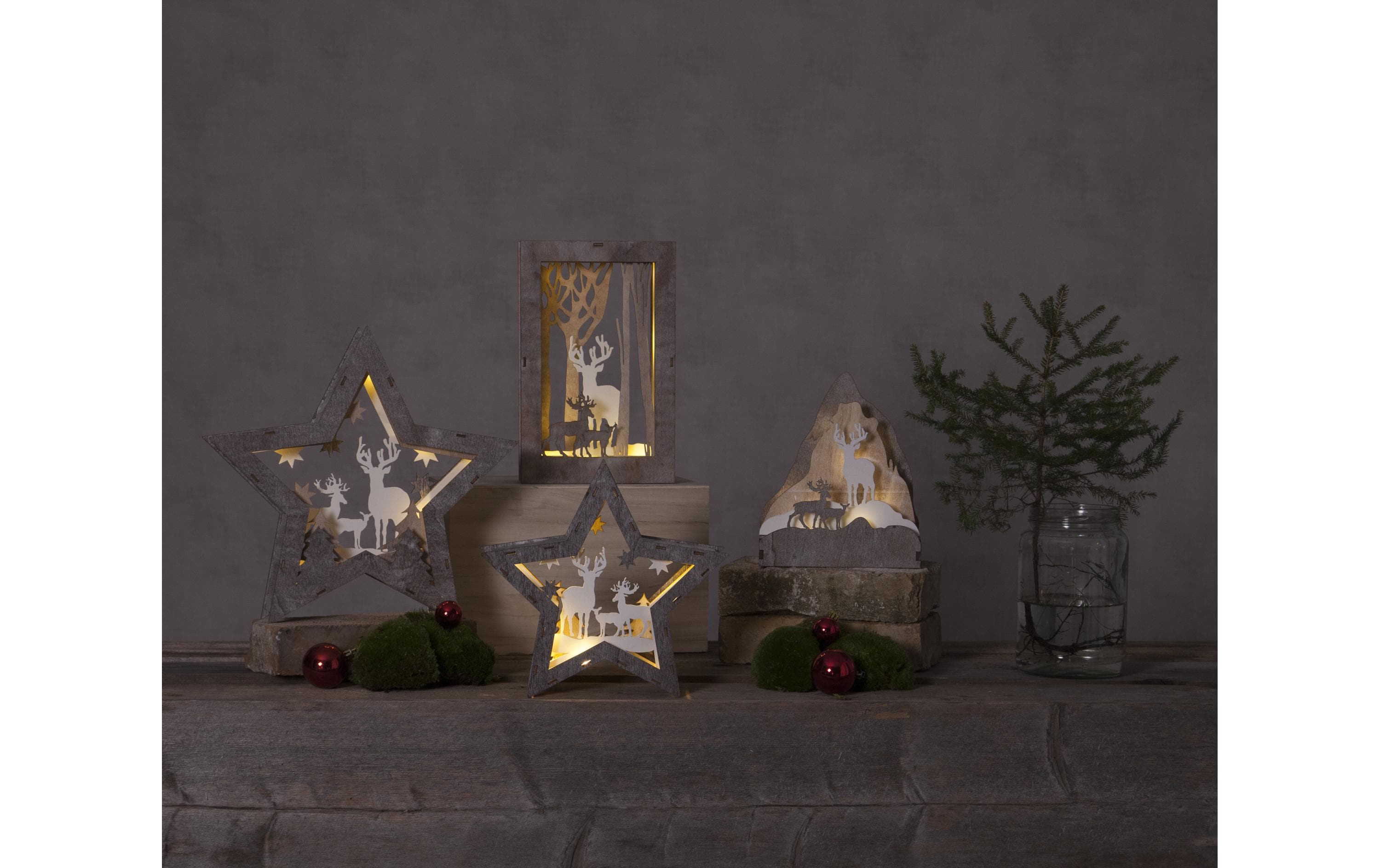 Star Trading Fauna Wald mit Hirschen 28 cm, Holz
