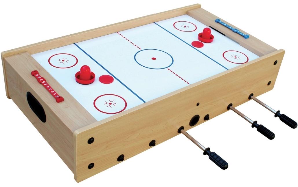 Bandito Familienspiel Mini-Kicker-Airhockey 2in1