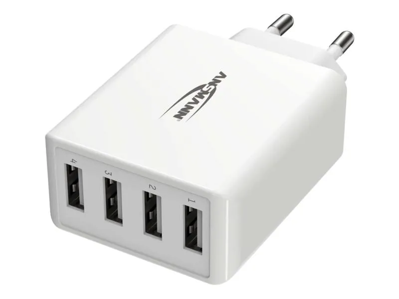 Ansmann USB-Wandladegerät Home Charger HC430, 4x USB, 30 W, Weiss