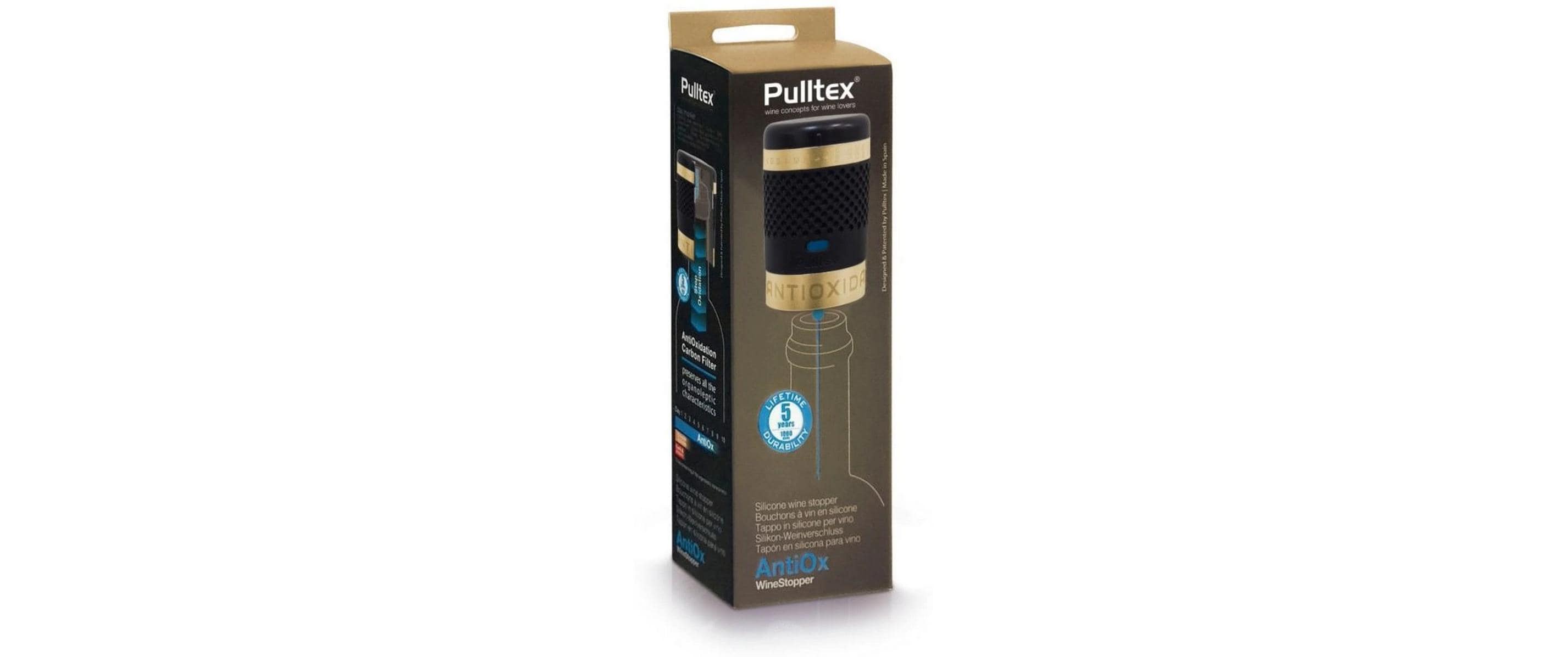 Pulltex Sekt- und Champagnerverschluss AntiOx Gold/Schwarz