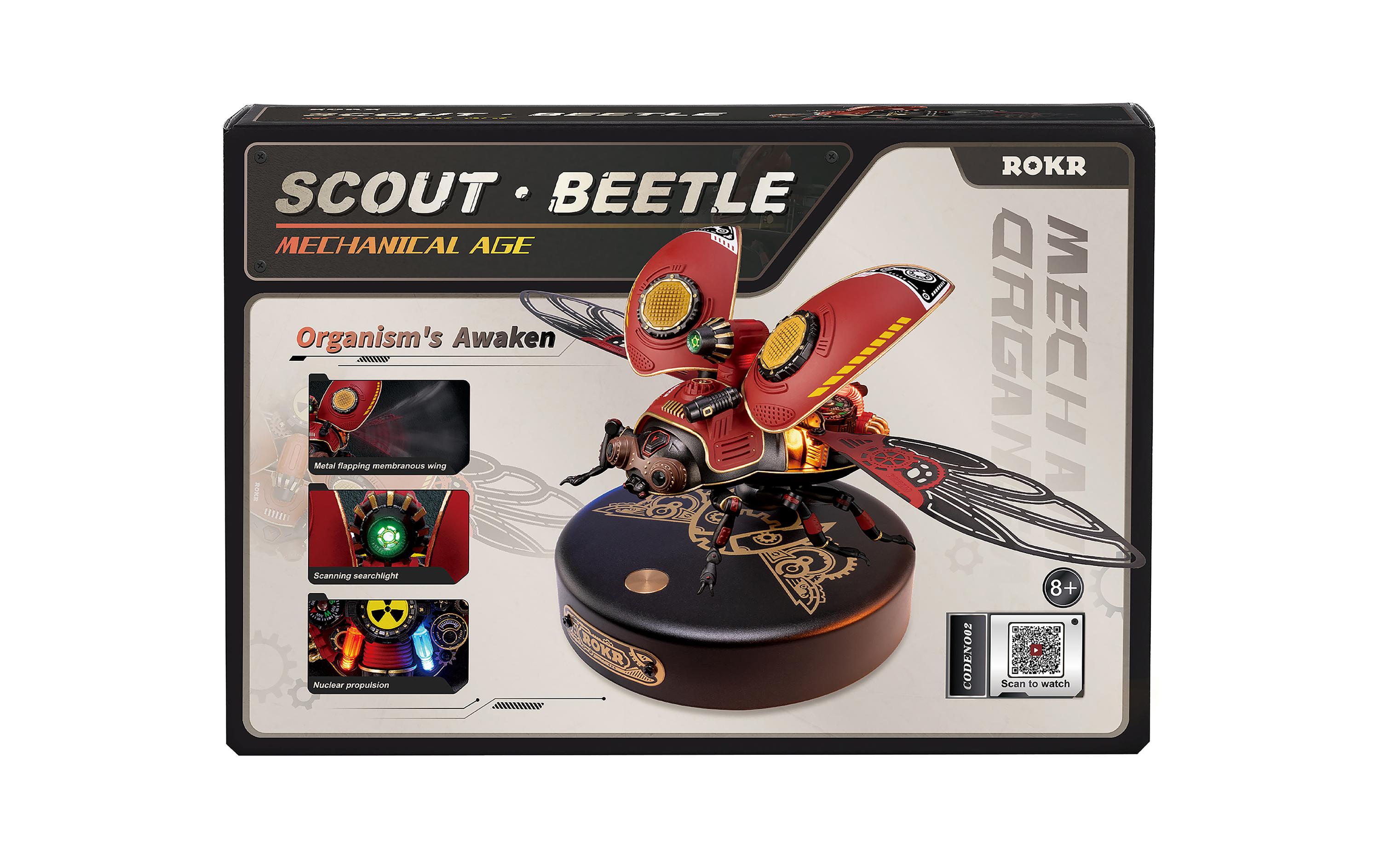 RoboTime Bausatz ROKR Mechanischer Rhinozeros Käfer Rot