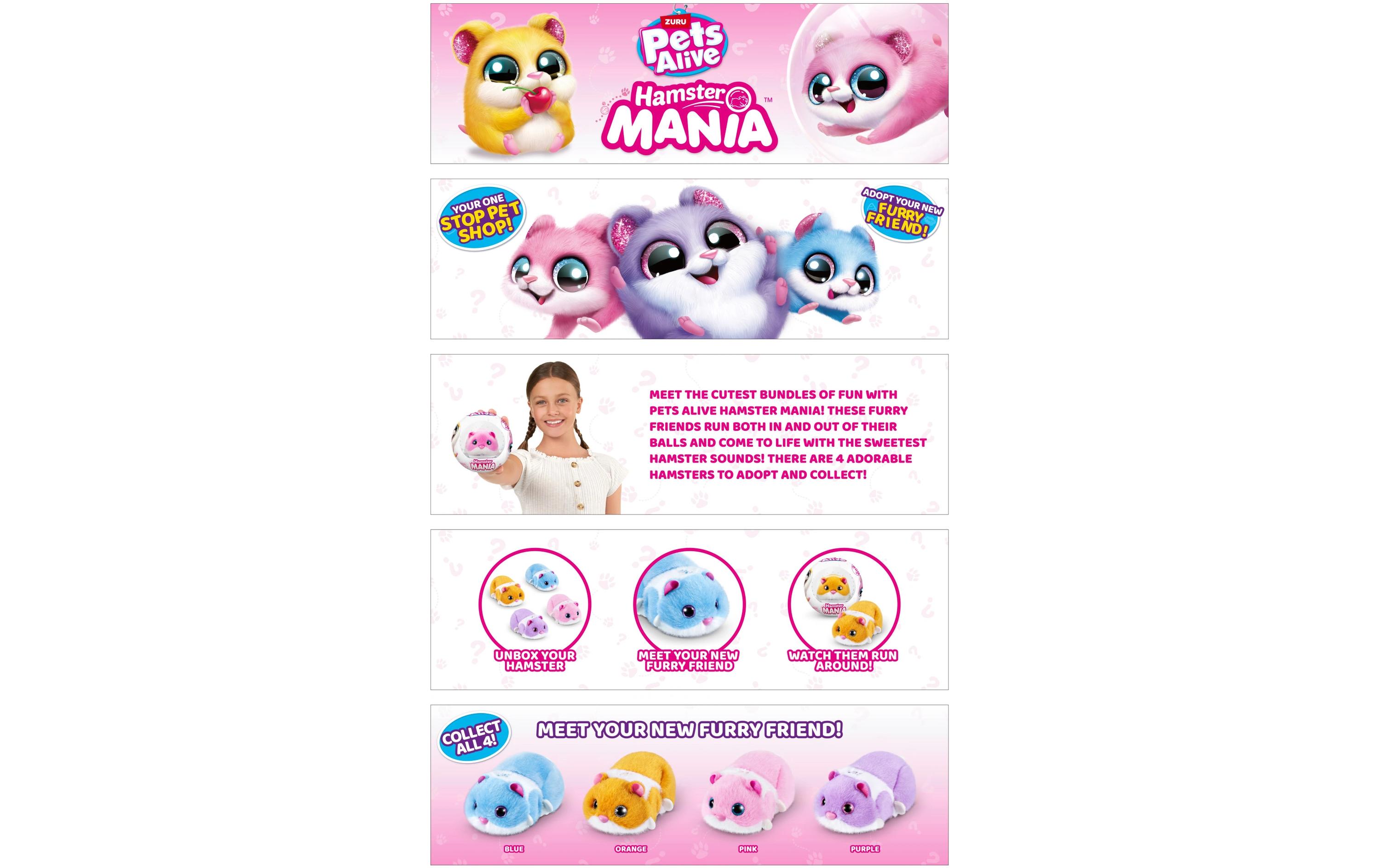 Zuru Funktionsplüsch Pets Alive Hamster Mania Assortiert