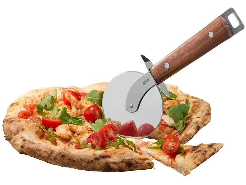 GEFU Pizzaschneider Madero Silber/Braun, 21 x 9.5 x 1 cm