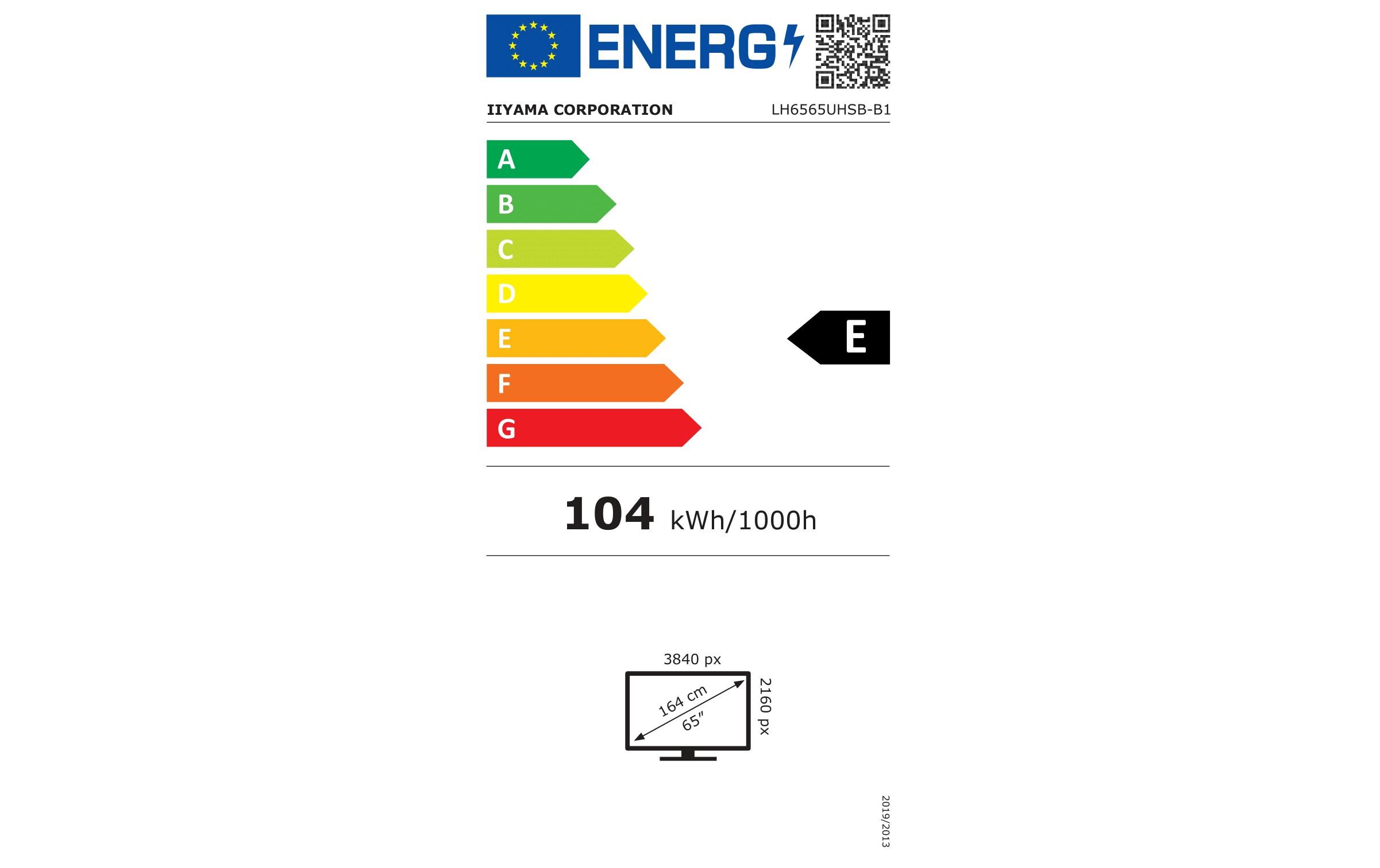 iiyama Public Display Pro Lite LH6565UHSB-B1 64.5