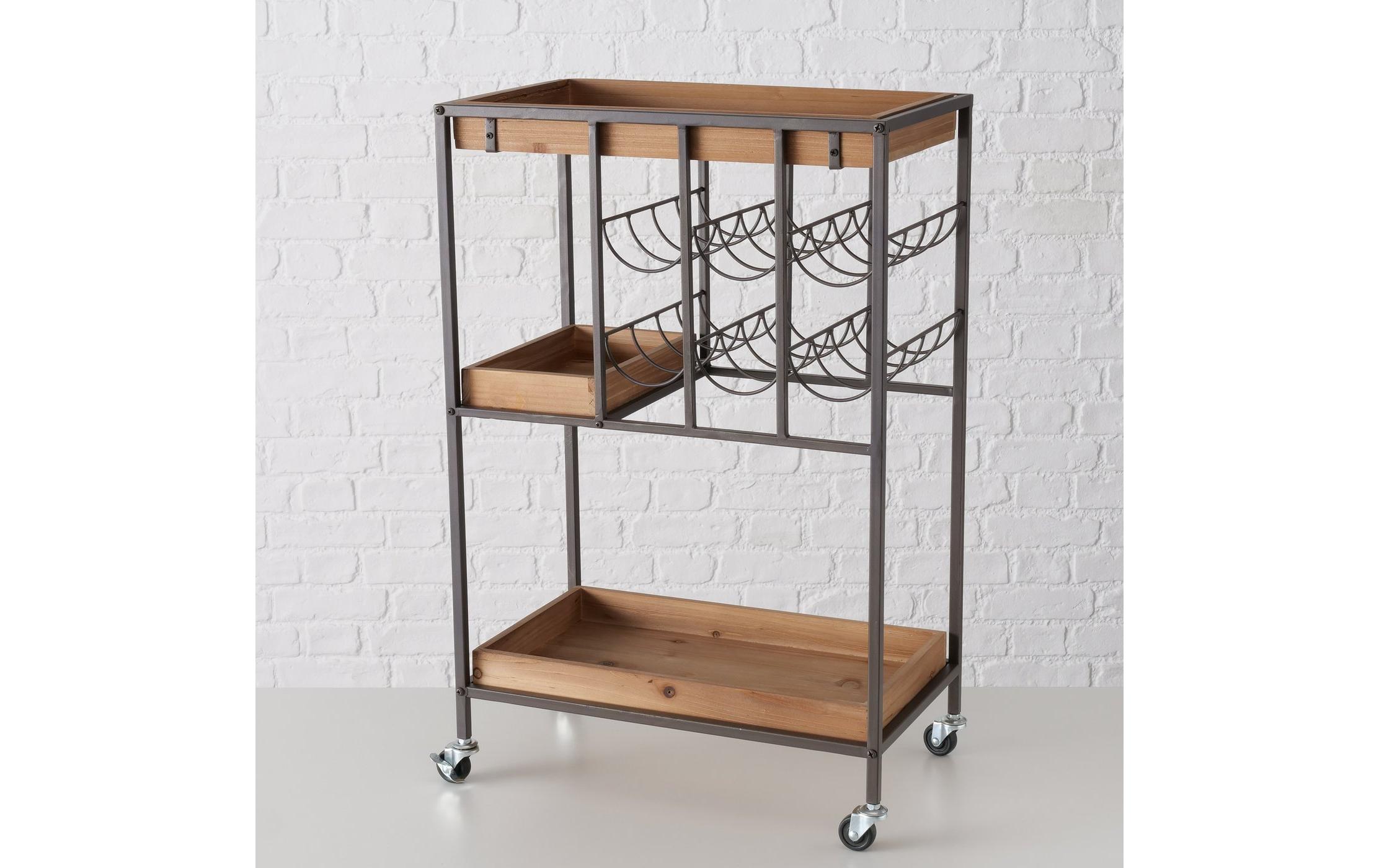 Boltze Bartrolley Minola 78 x 30 x 50 cm, Nature/Schwarz