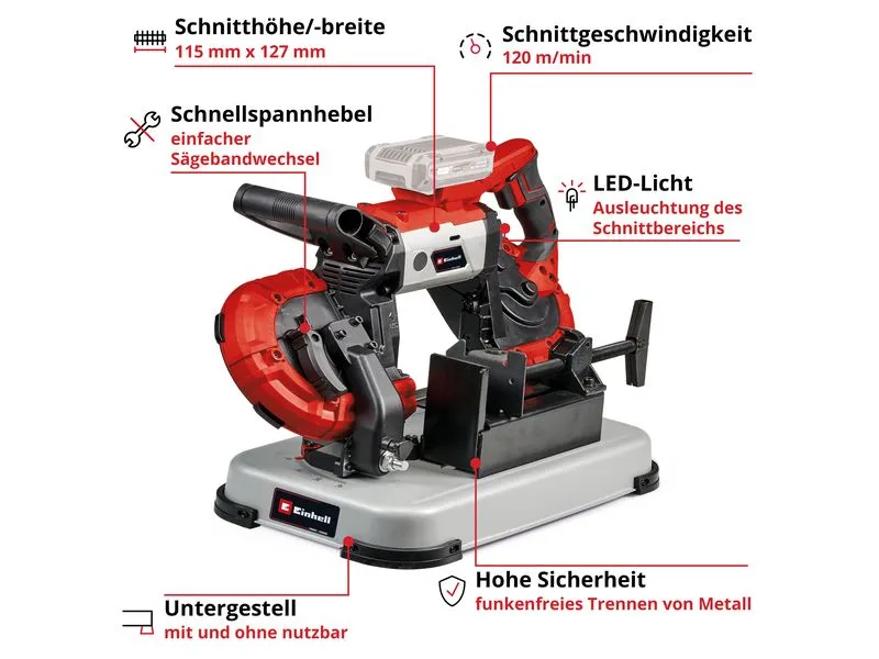 Einhell Akku-Bandsäge TE-MB 18/127 U Li-Solo Einhell Akku-Bandsäge TE-MB 18/127 U Li-Solo