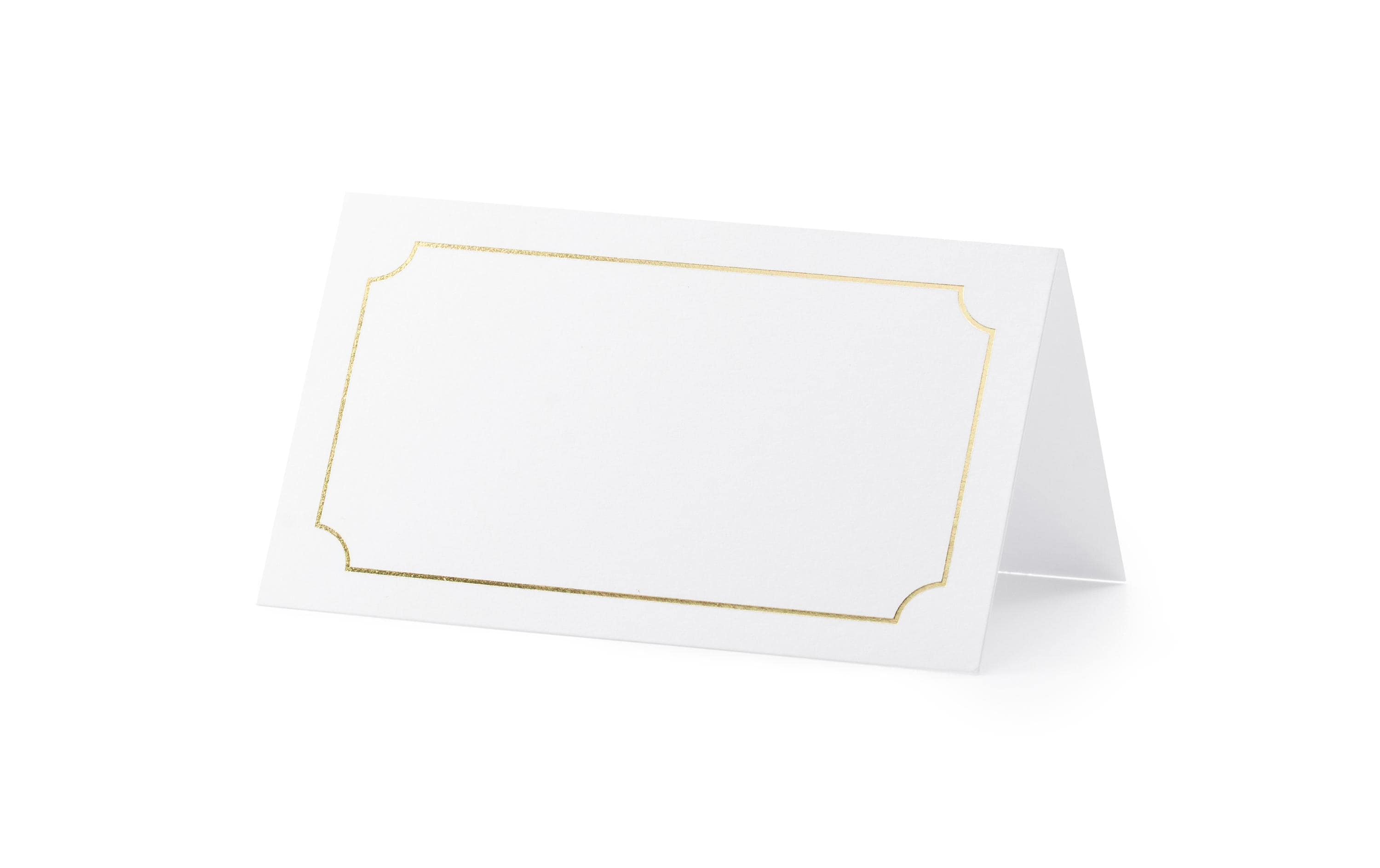 Partydeco Tischkarte Goldrahmen 9.5 x 5.5 cm, 10 Stück