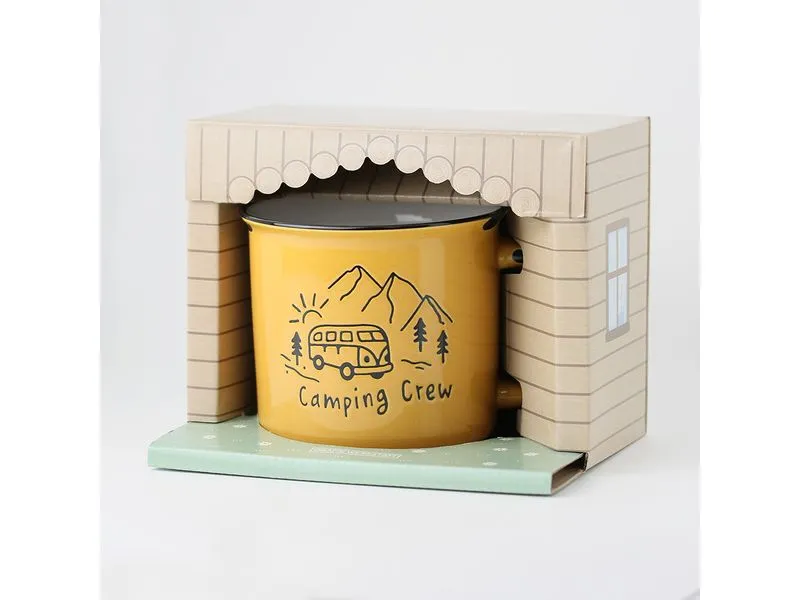 Grafik Werkstatt Vintage Becher Bergglück Camping Crew Grafik Werkstatt Vintage Becher Bergglück Camping Crew