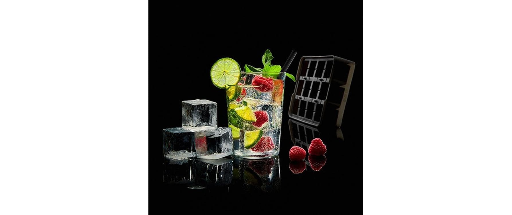 Lurch Eiswürfelform Würfel Schwarz / Transparent, 4 x 4 cm