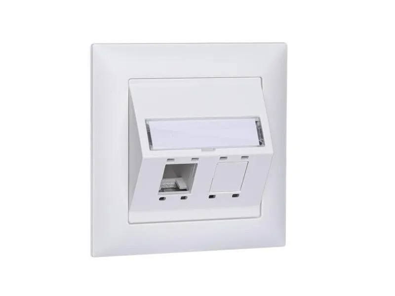 R&M Netzwerkdose EDIZIOdue 88 x 88, 2 Port leer weiss Cat 5 6