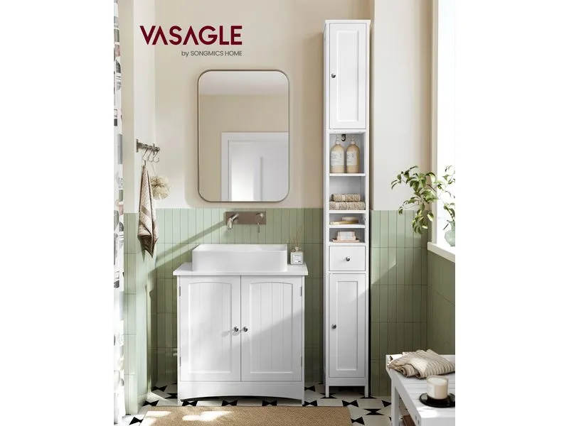 VASAGLE Kommode Landhausstil 21.4 x 180 cm, Weiss VASAGLE Kommode Landhausstil 21.4 x 180 cm, Weiss
