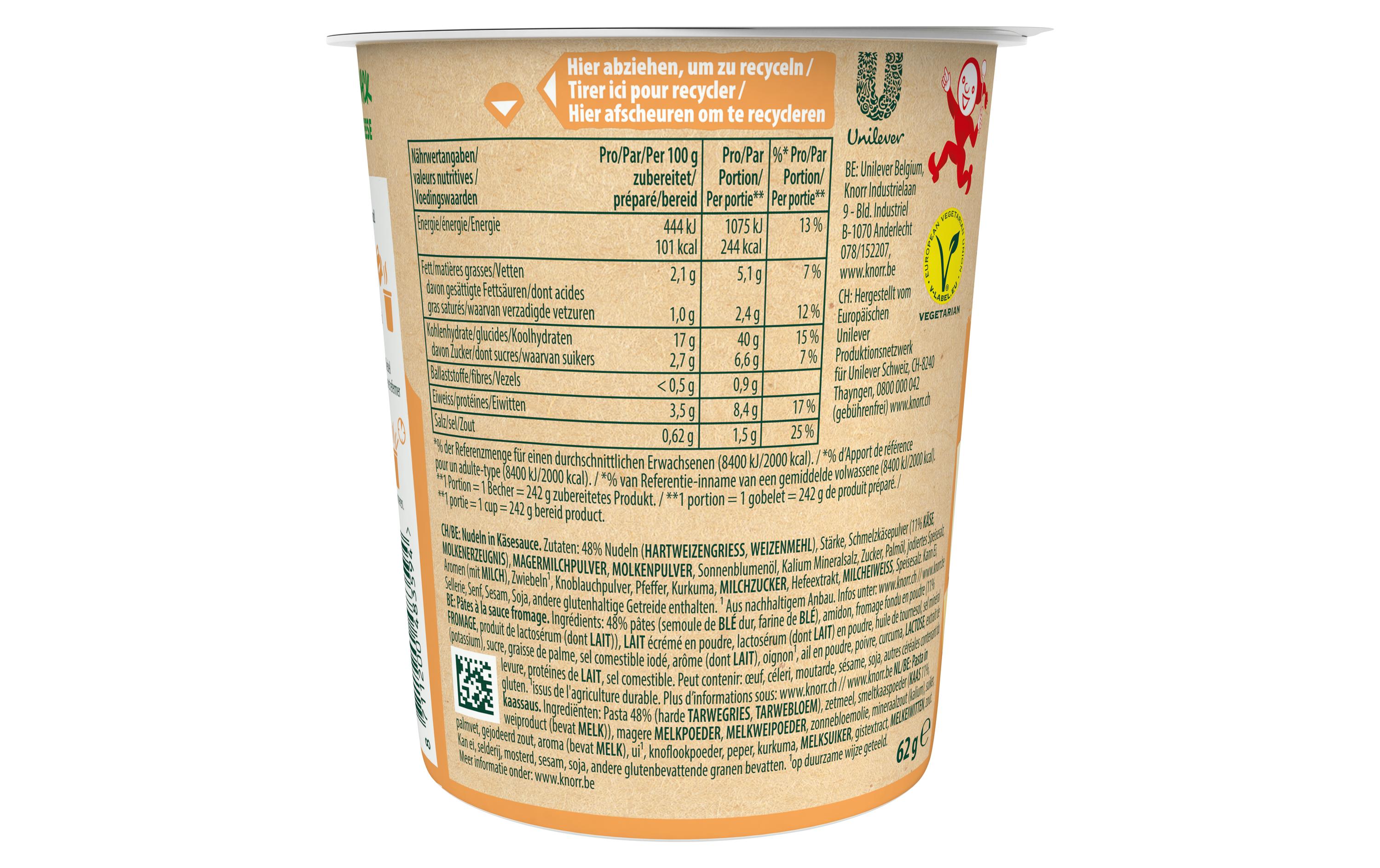 Knorr Fertiggericht Pasta Snack Mac & Cheese 1 Portion Knorr Fertiggericht Pasta Snack Mac & Cheese 1 Portion