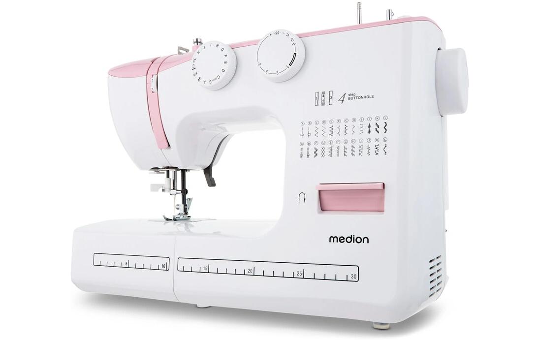 Medion Nähmaschine Life SM60 Weiss/Rosa