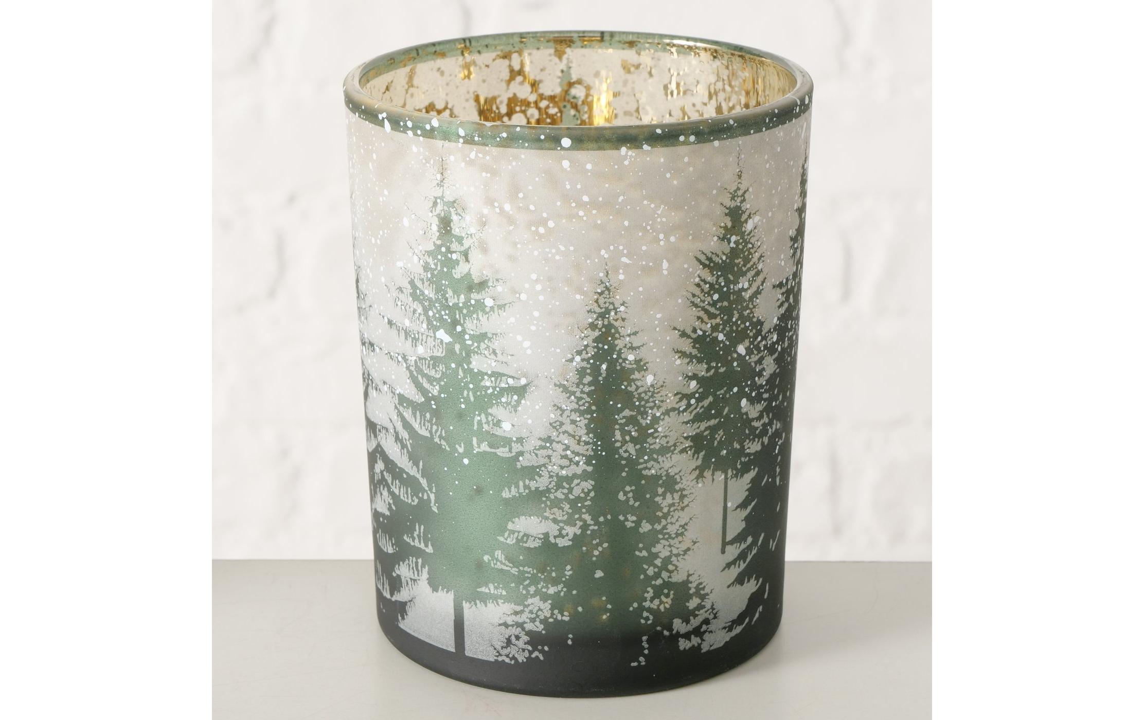 Boltze Weihnachtswindlicht Elmas Glas, 12.5 x 10 cm