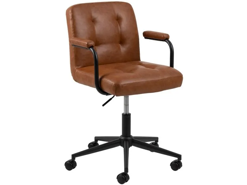AC Design Bürostuhl Cosmo, mit Polsterrücken und Armlehnen, Cognac AC Design Bürostuhl Cosmo, mit Polsterrücken und Armlehnen, Cognac