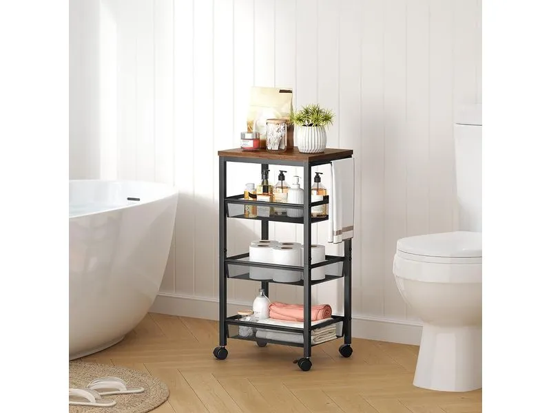 relaxdays Nischenwagen 77 x 22 x 45.5 cm Schwarz relaxdays Nischenwagen 77 x 22 x 45.5 cm Schwarz