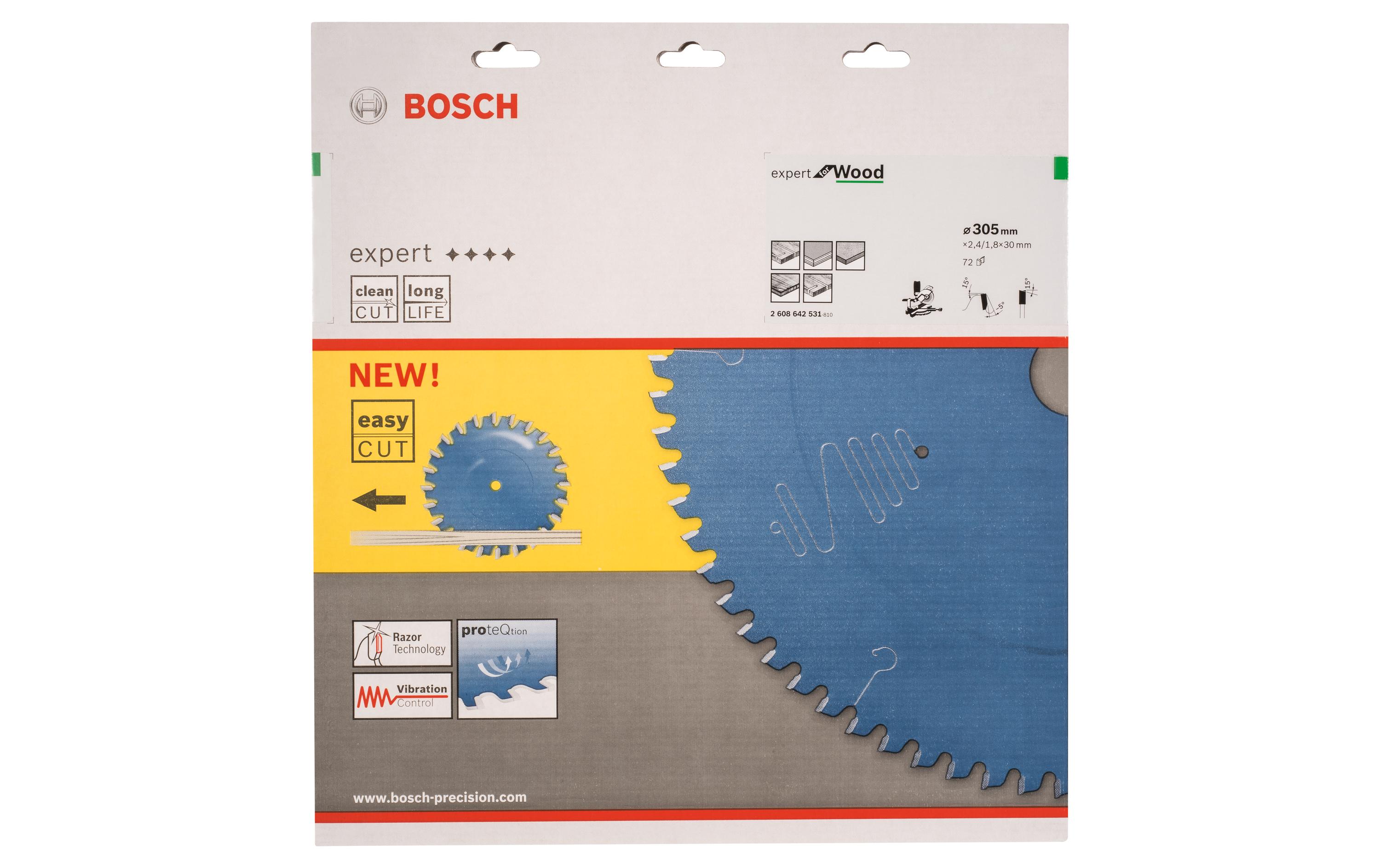 Bosch Professional Kreissägeblatt Expert for Wood, 305 x 30 x 2.4 mm, Z 72 Bosch Professional Kreissägeblatt Expert for Wood, 305 x 30 x 2.4 mm, Z 72
