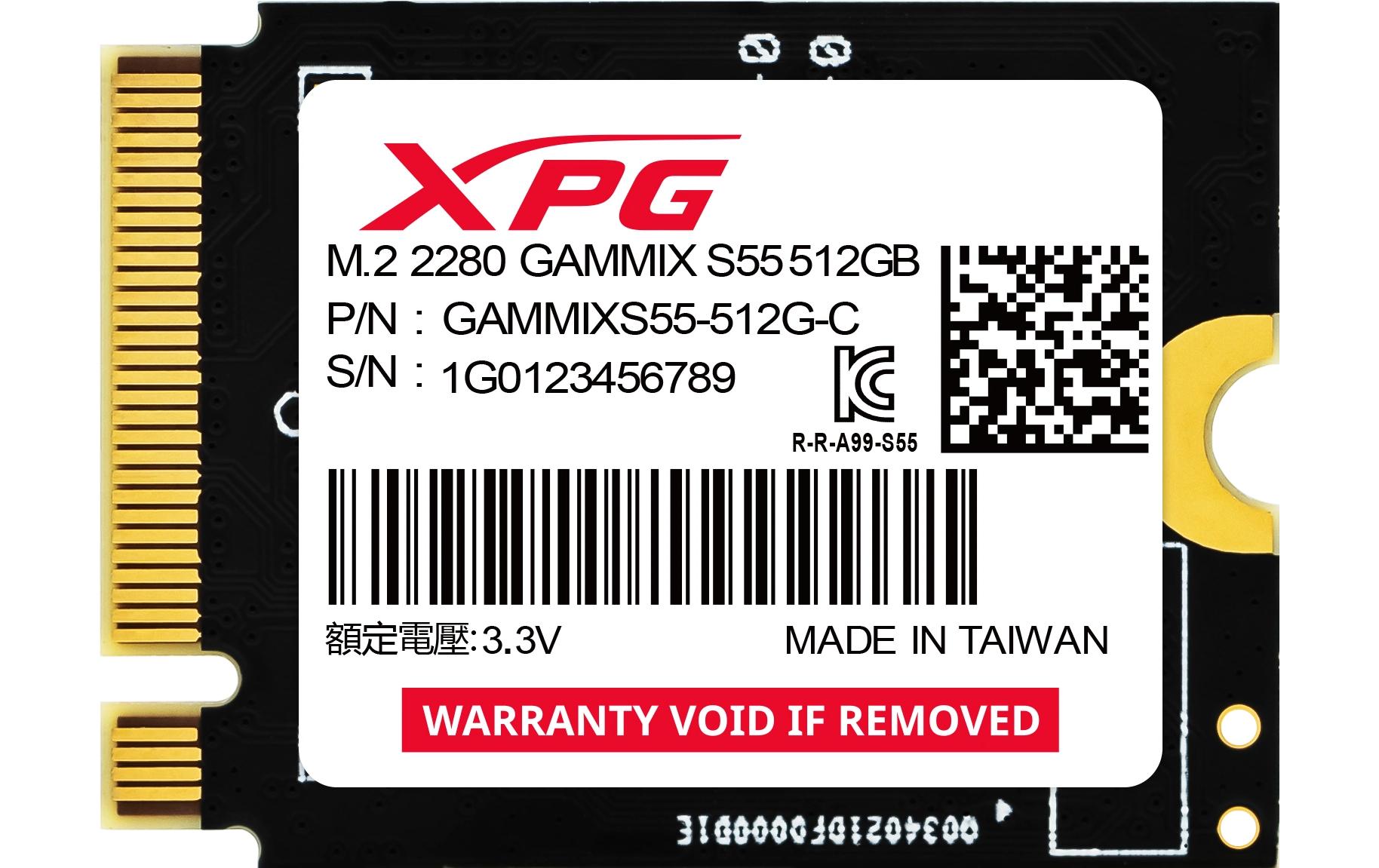 ADATA SSD GAMMIX S55 M.2 2230 NVMe 512 GB