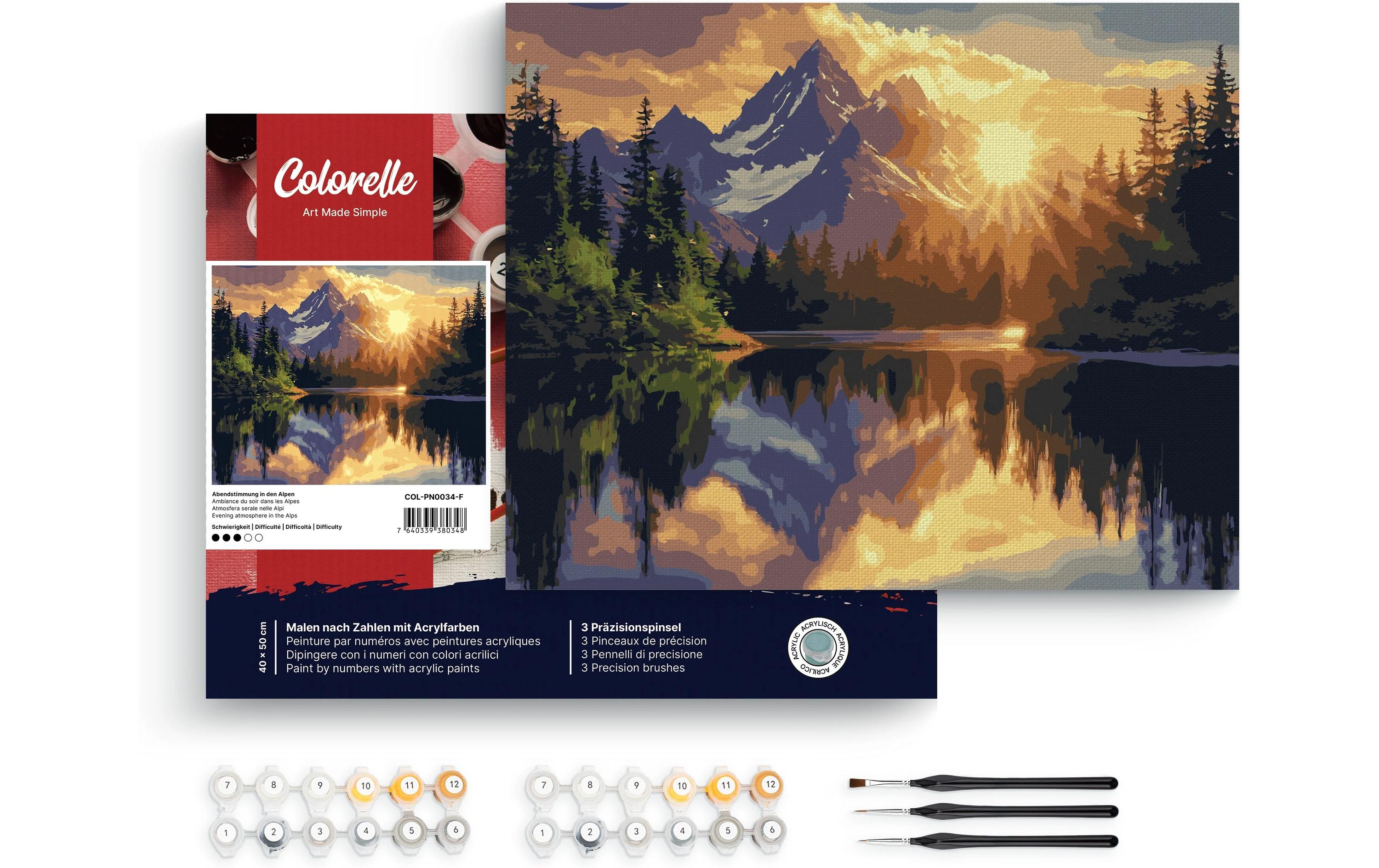 Colorelle Malen nach Zahlen Abendstimmung in den Alpen