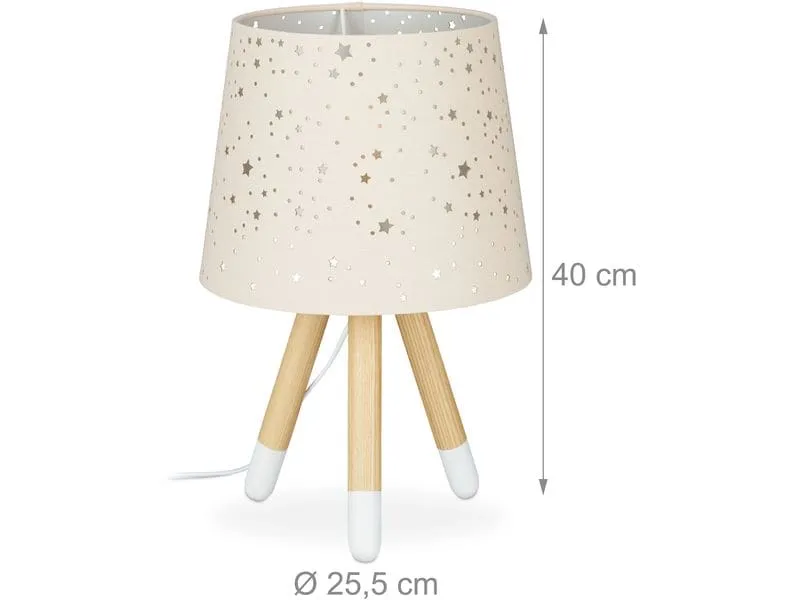 relaxdays Tischlampe Sterne Hellbraun relaxdays Tischlampe Sterne Hellbraun