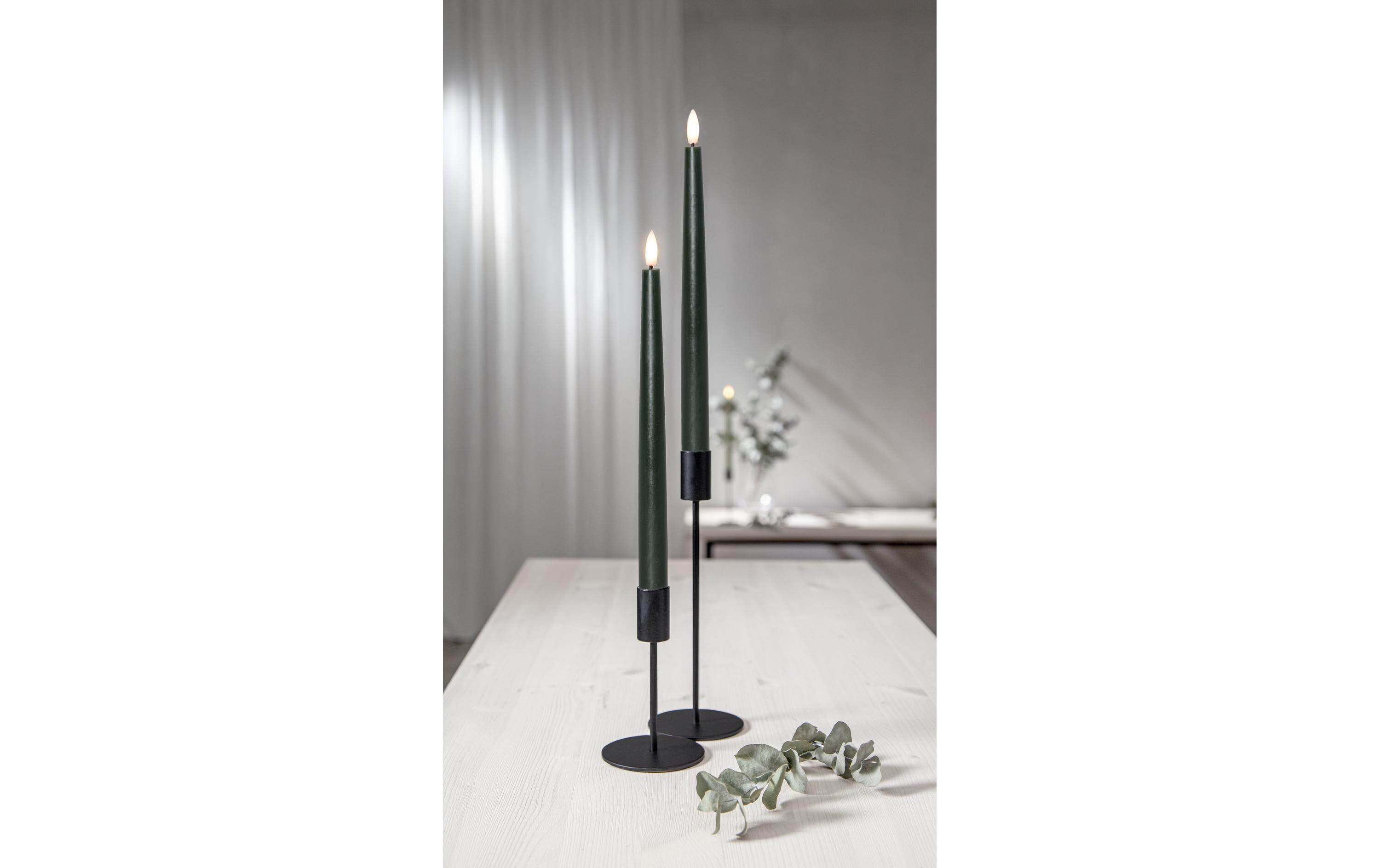 Star Trading LED-Stabkerzen Set Flamme Slim, 2 Stück, Grün