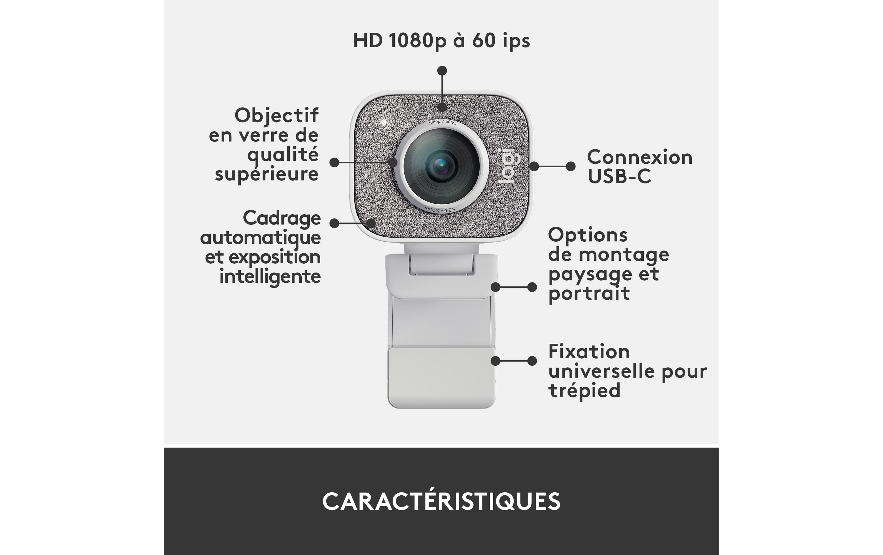 Logitech Webcam StreamCam Weiss