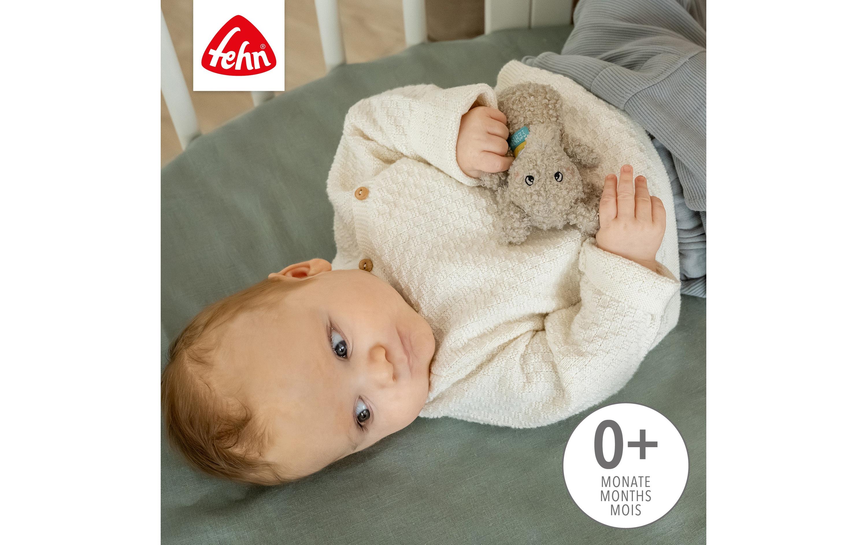 fehn Greifling Mini-Rassel Elefant, Grau, Plüsch / Velours, 12 cm
